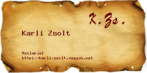 Karli Zsolt névjegykártya